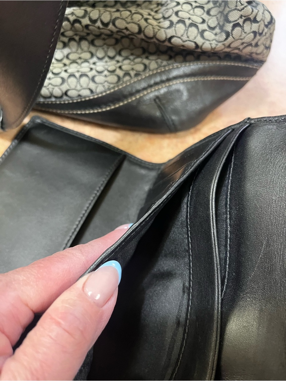 Coach  Black and Gray Signature Tote with Matching Wallet - Picture 15 of 16